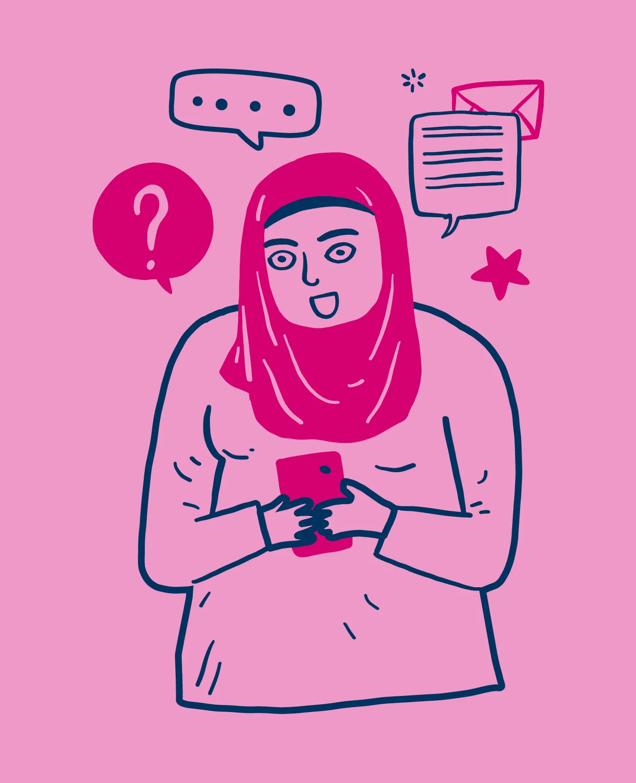 Graphic shows an illustration of a student overwhelmed by University life.